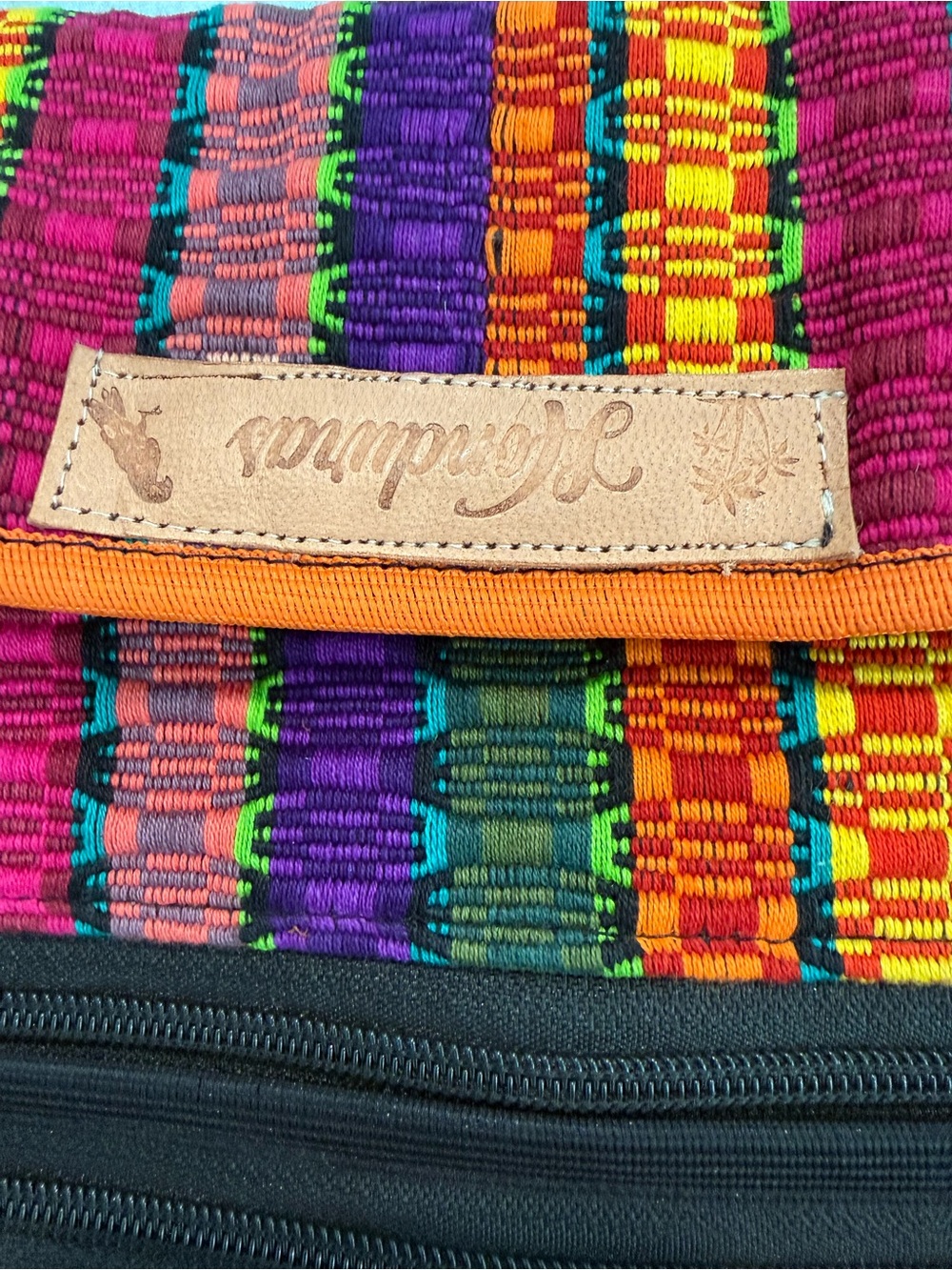 NWT Colorful Woven Crossbody Bag with Orange Trim - Picture 4 of 8
